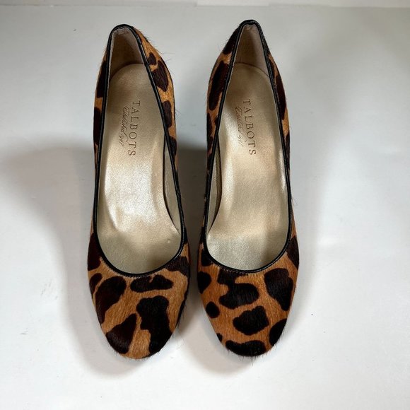 Talbots Womens Heel Size 6 Leopard Print Calf Hair Pump Brown Animal Print - Picture 3 of 9